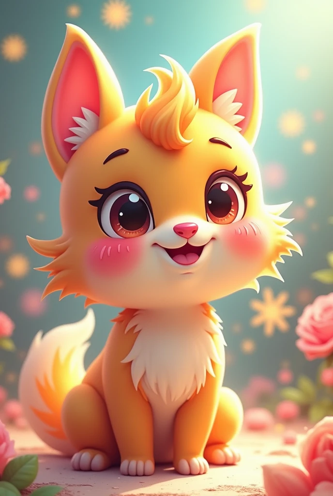 Create a cartoon character, Beautiful