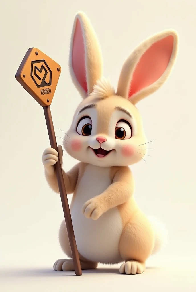 rabbit with logo stick