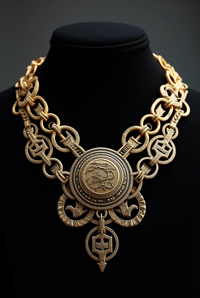 Create me a men&#39;s necklace in gold from game of thrones