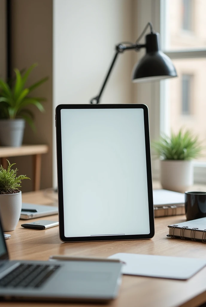 iPad with a nice set up so that the iPad is directly in front of the picture
