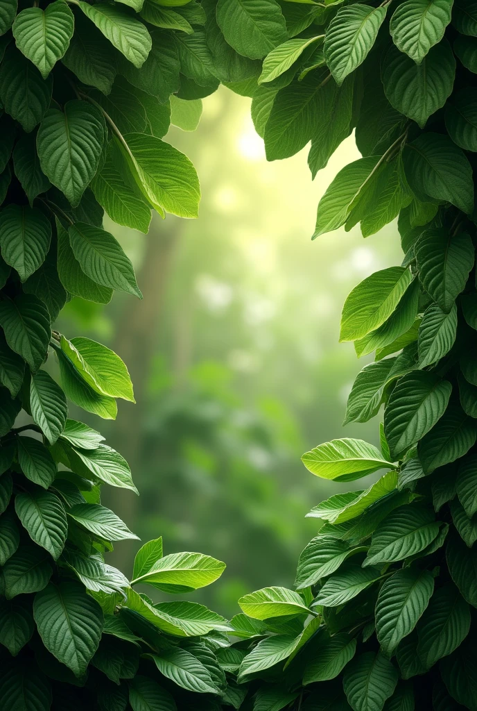 avocado background with leaves