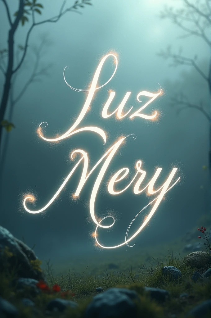 Let the name Luz Mery appear in italics and with a downward curve