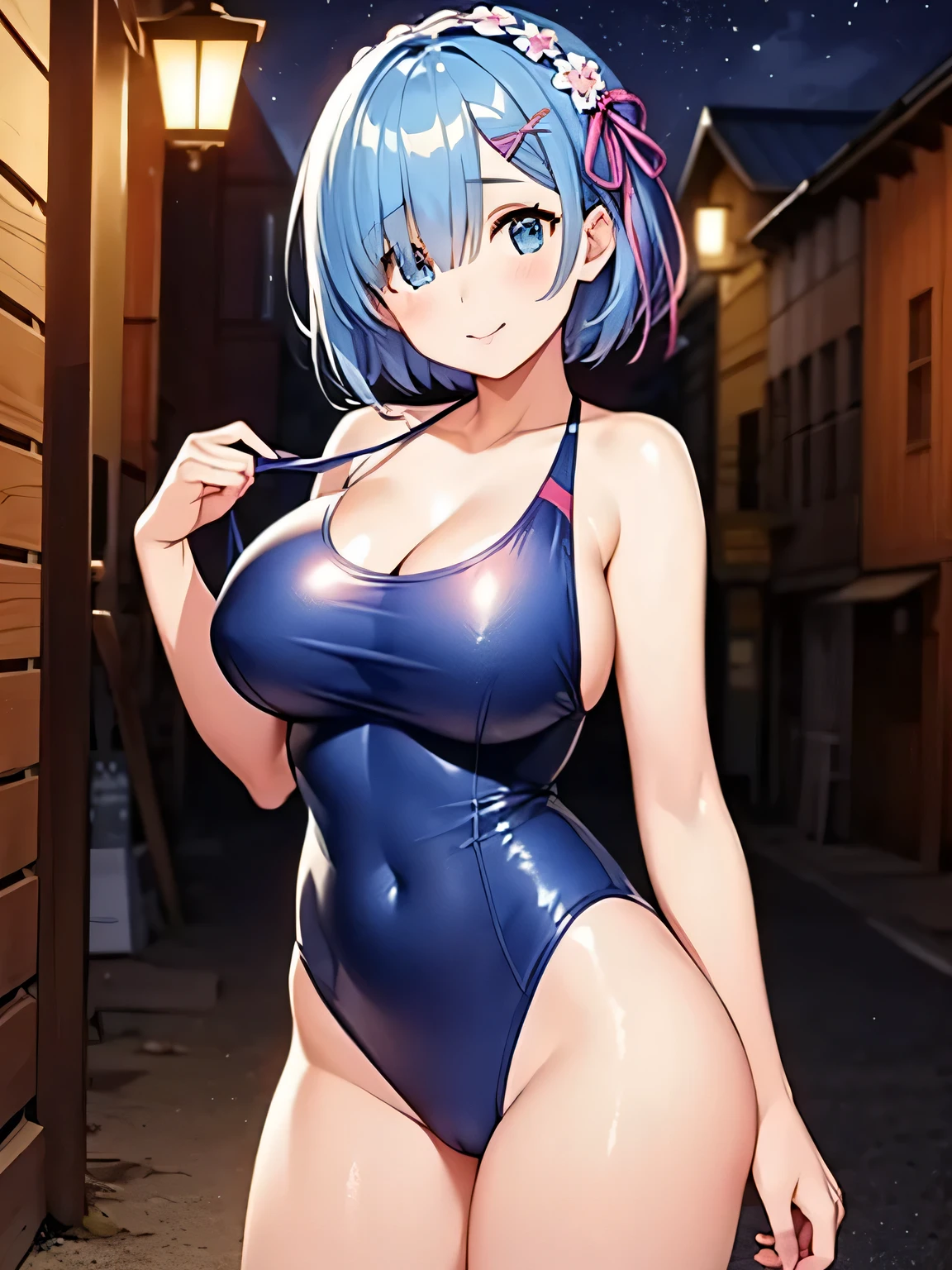 poor, short hair, x Hair accessories, Hair Ribbon, Hair on one eye, Large Breasts, Cleavage, (Low length:1.1),Cowboy Shots
break
(software), Please place your hand on your chest, head tilt
壊す
little smile, Happy, (blush), (shut up.)
壊す
official art, masterpiece, Highest quality, Highest Resolution, 8k, Most detailed, perfect anatomy
壊す
Wild West, Western Towns, Dust, Night Sky, Highly detailed CG Unity 16K, Very beautiful 16K CG wallpaper,(checkered swimsuit:1.2)