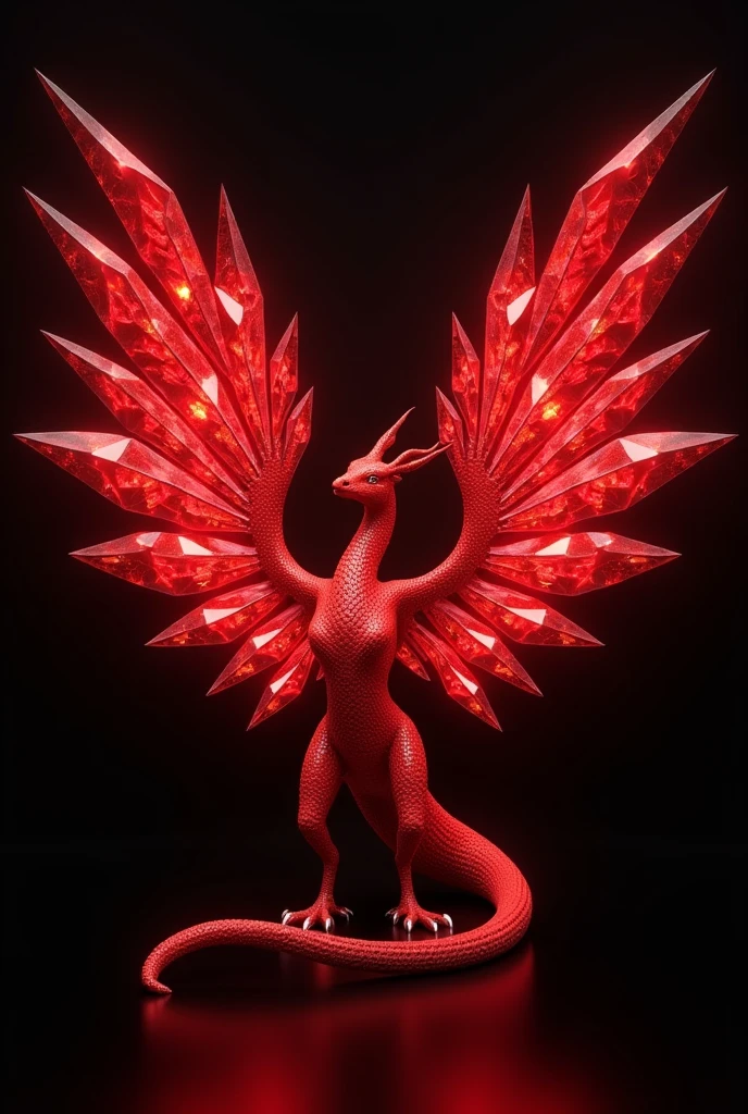 DIAMOND WINGS, color red, black backdrop