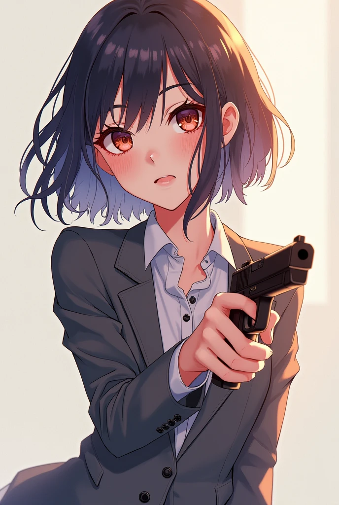 Draw cute Taek joo from Damn Anastasia with a gun