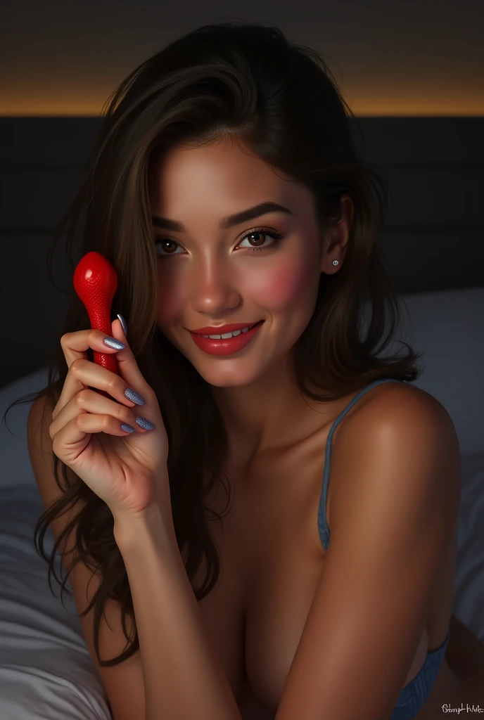 Beautiful woman with a dildo