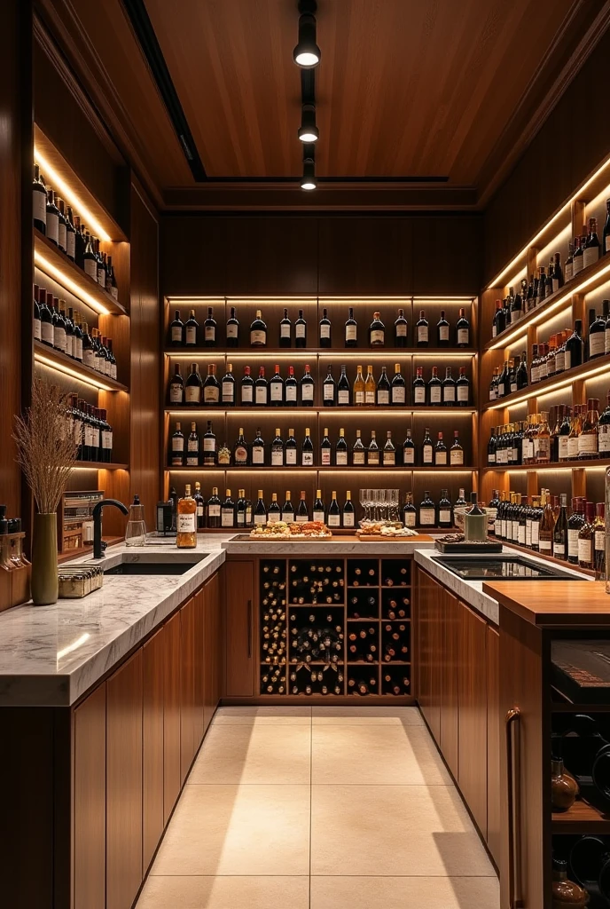 wine shop with 80 square meter gourmet space with reception, wet area