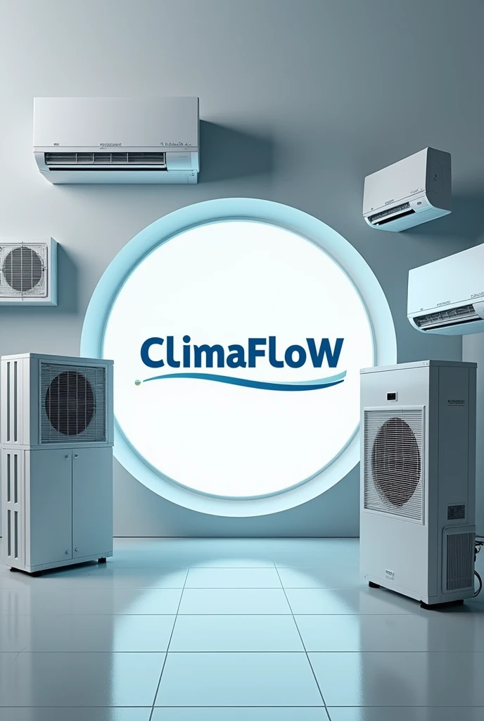 Make an advertisement for an air conditioning installation company called Climaflow Climatização Without using people And that it is very current With the name clearly highlighted