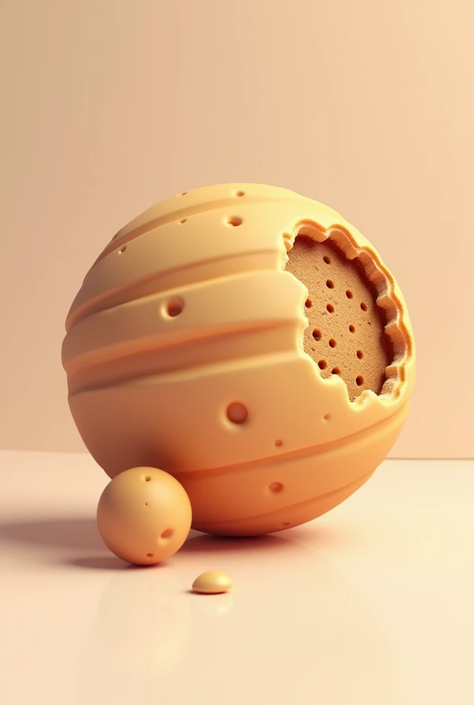 Bitten cookie logo in the shape of a planet for women