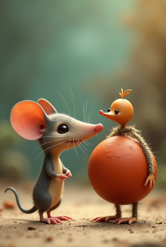 A mouse with a hanging nose with a meatball man at his side and as a title "ratalito"