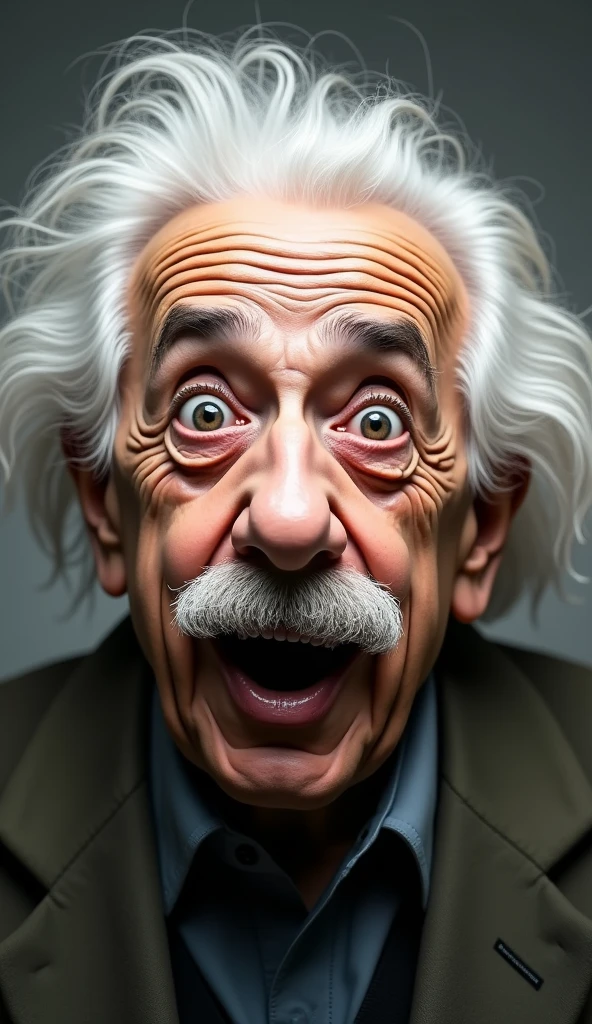 Einstein with a surprised face
