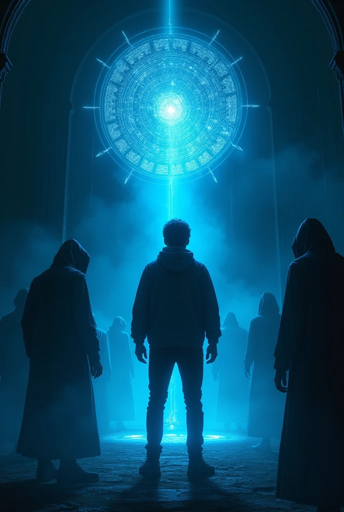 The cover could depict shadowy figures watching from the edges, representing the groups tracking Nick. In the center, a mysterious blue light could emanate from the medallion, with Nick's silhouette in the foreground. This would create a sense of being pursued and the ever-present danger he faces.
Color Palette: Predominantly dark with deep blues and subtle glowing elements to create a sense of mystery and tension.