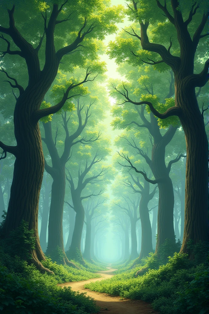the trees reach high and the leaves sway
