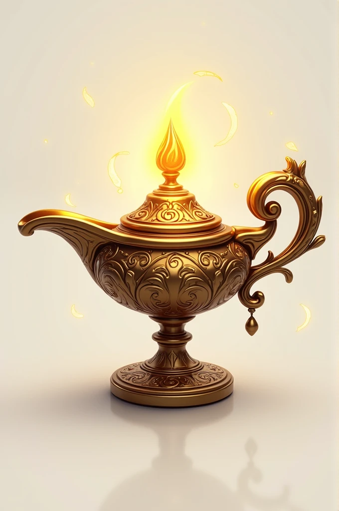 A logo for a sales page with a wishing lamp