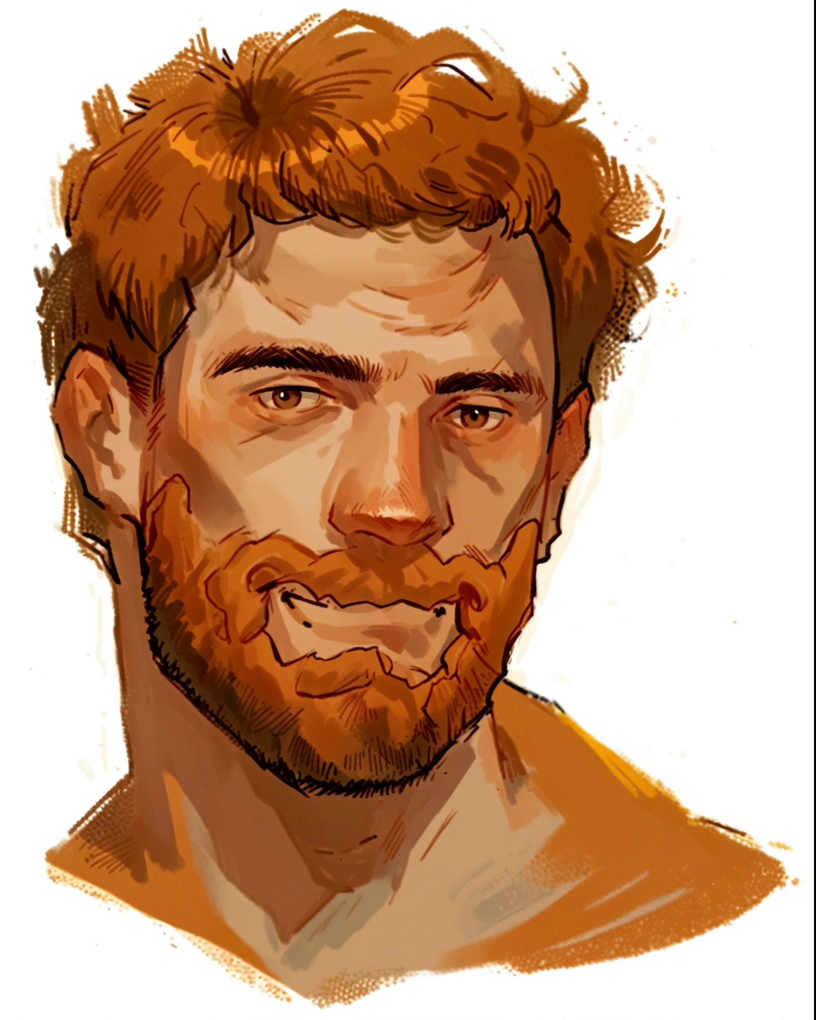 score_9, score_8_up, score_7_up, score_6_up, score_5_up, score_4_up,   T0n1, 1boy colorful, ghosts, short hair, beard, brown eyes, smiling