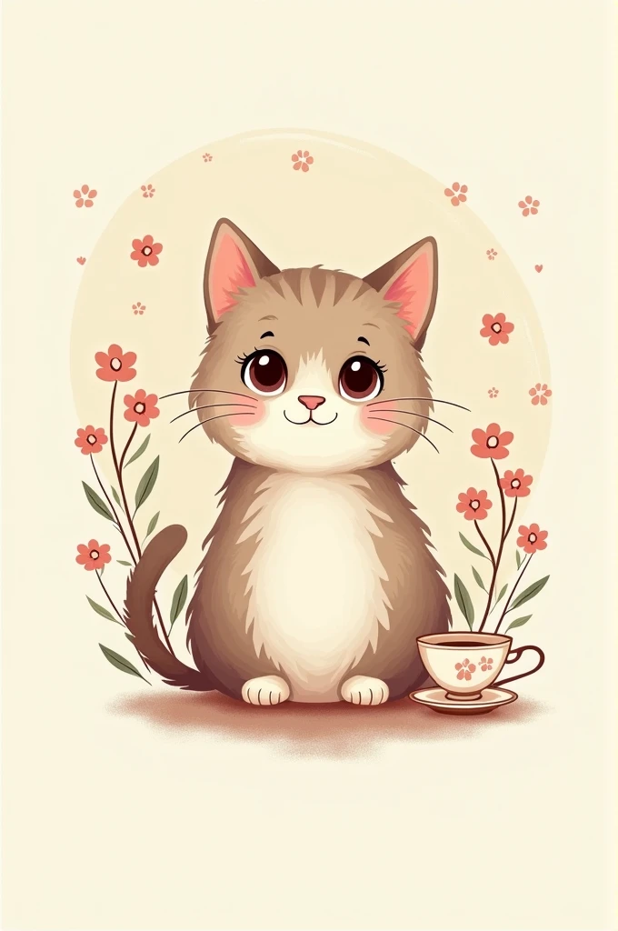 An image of a cat cafe logo