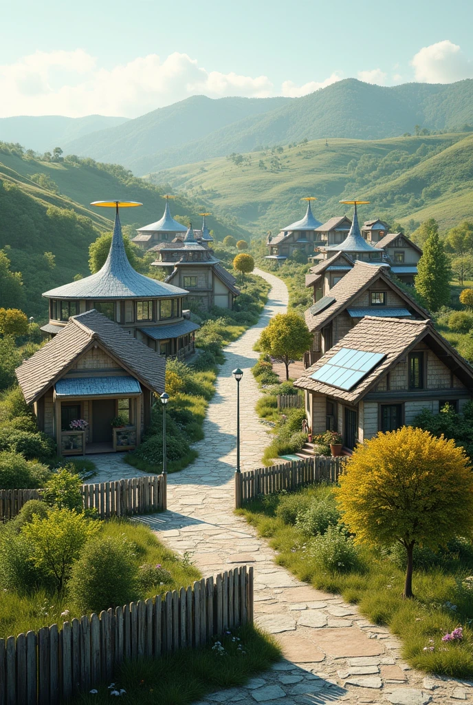 Simple country town,with some small houses but very technological