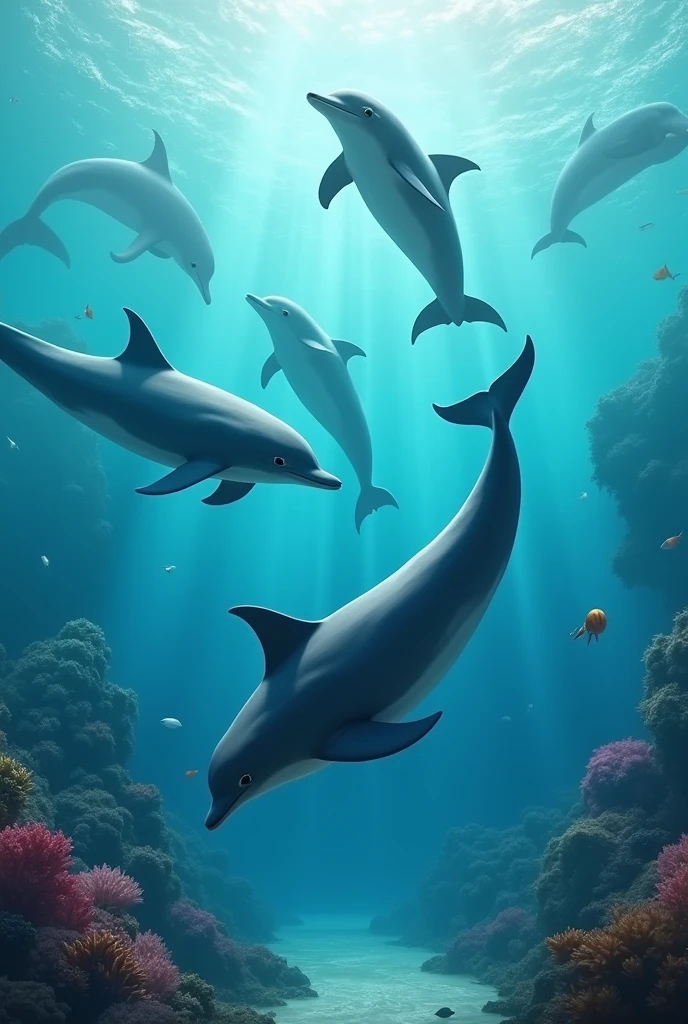 Dolphins swimming