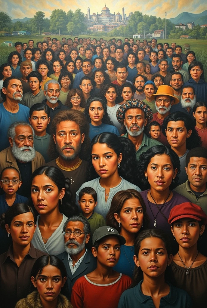 Make an animated painting on canvas about all the victims of the armed conflict in Colombia