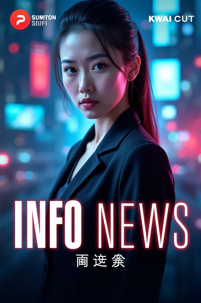 CREATE A COVER FOR KWAI CUT ABOUT NEWS WITH THE NAME INFO NEWS