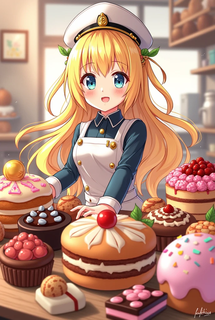 logo, Kizi, anime food, baking art, brigadiers ao fundo, candies, tortas, brigadiers, chocolates, blondie hair, AGATHA