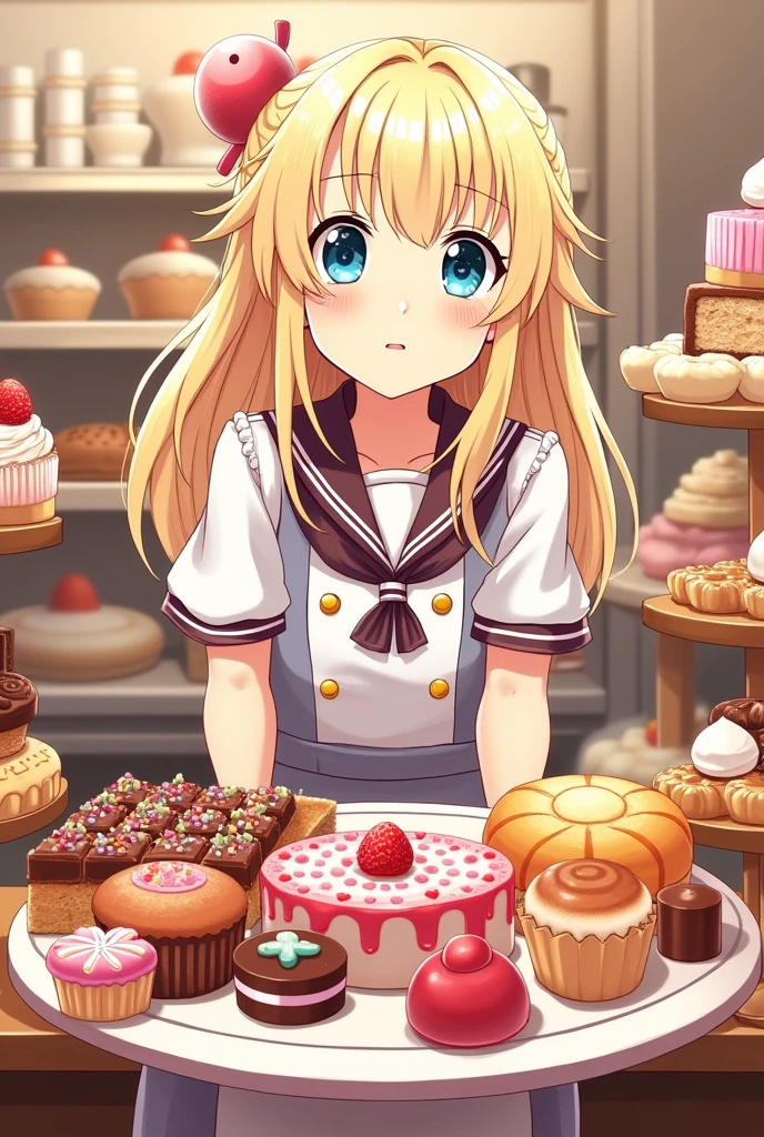 logo, Kizi, anime food, baking art, brigadiers ao fundo, candies, tortas, brigadiers, chocolates, blondie hair, AGATHA