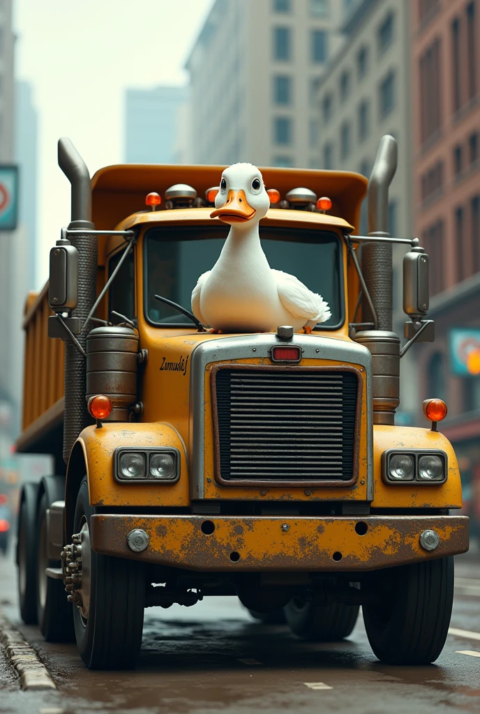 Duck driving truck