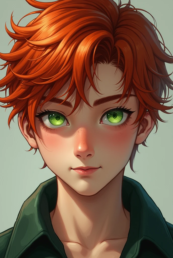 15 year old redhead boy, sinful, green eyes, medina height made in real life