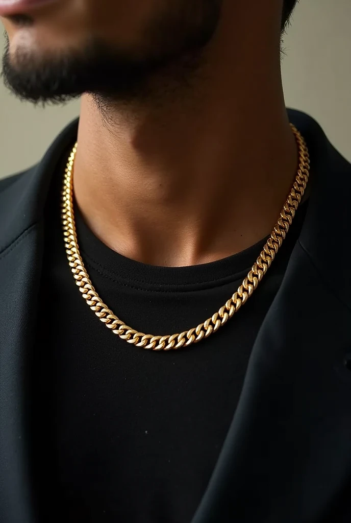 chain, 8mm gold men's necklace. In its box without a pendant