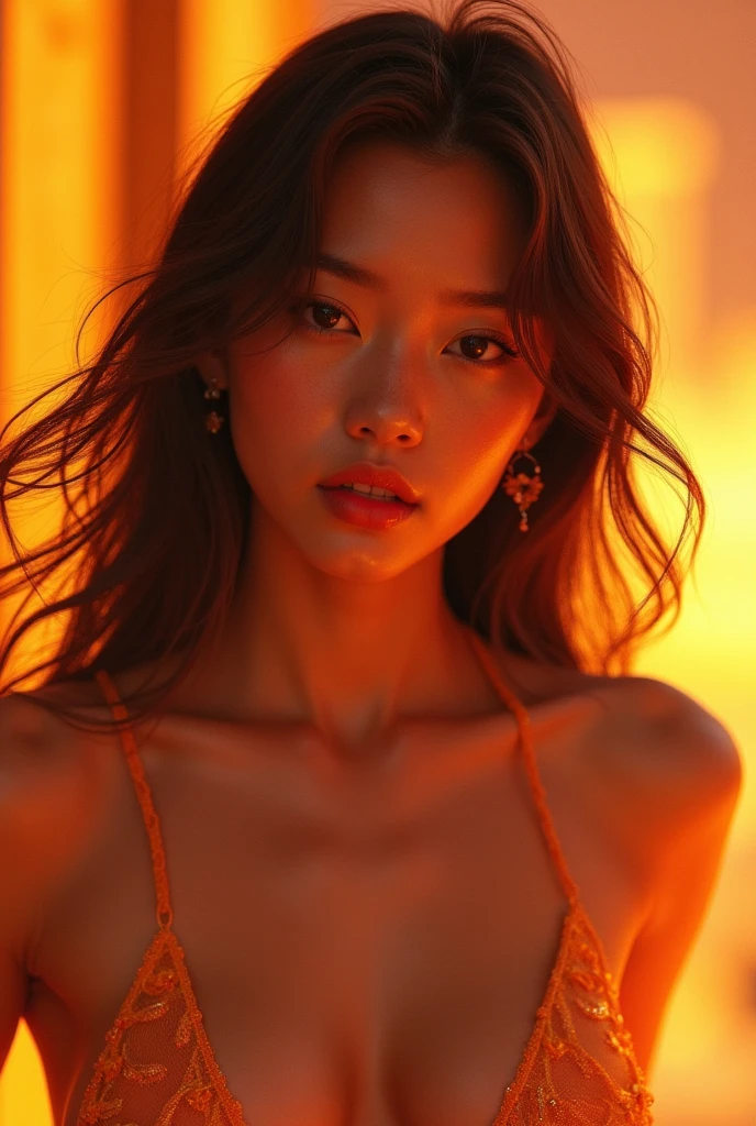 Japanese model takes selfie like a social media influencer、Webcam Photos、Photo by Felicia Simone、Filmed in Provia、hinchel、Glossy。