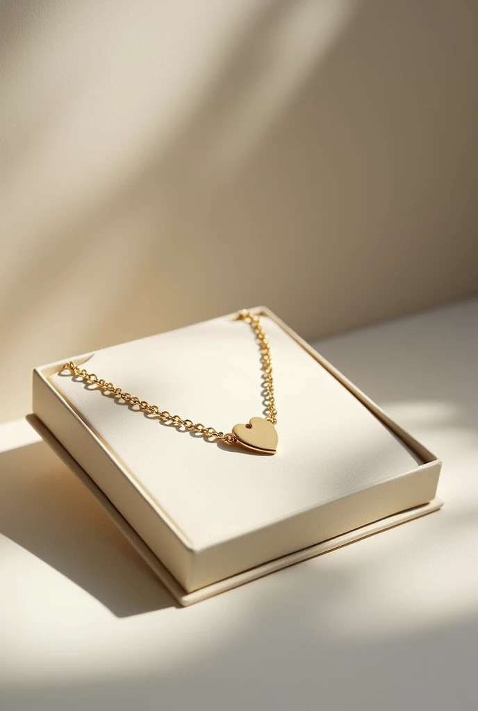 Generate me a men&#39;s necklace in 18-carat gold measuring 8 cm in its box and without a pendant with a clear background