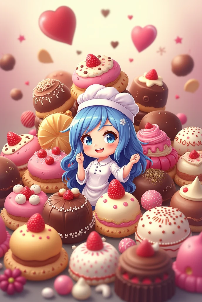 logo,Kizi, anime food, baking art, brigadiers frescas ao fundo, candies, Truffles, brigadiers, chocolates, candies finos