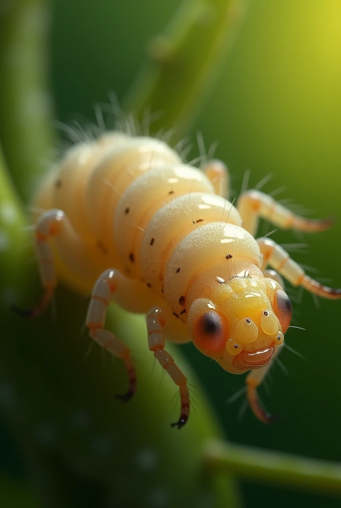 create an image about the larva of the papaya fly