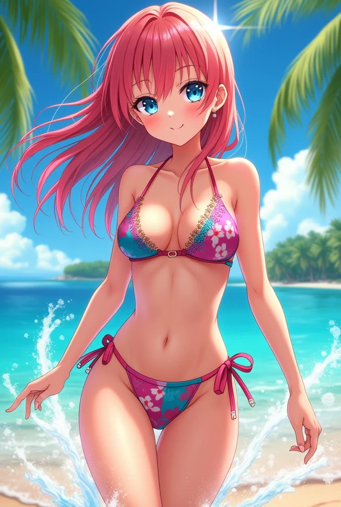 A female anime character in a bikini