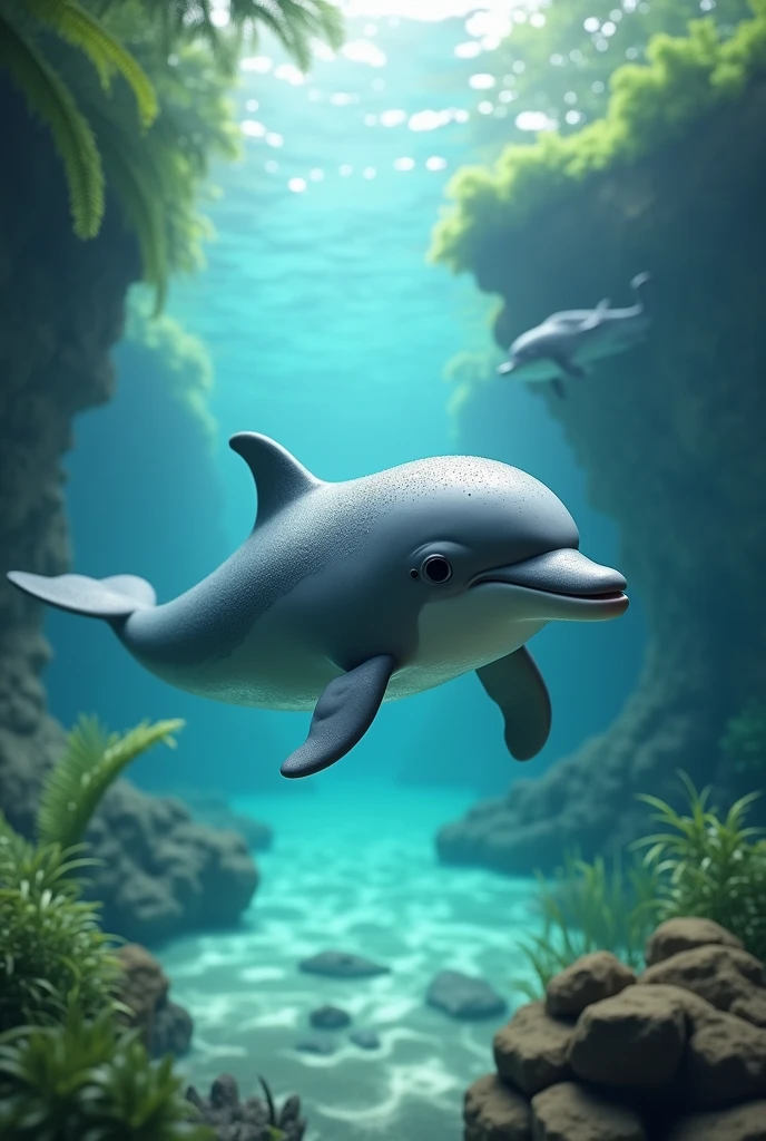 A dolphin in the lagoon
