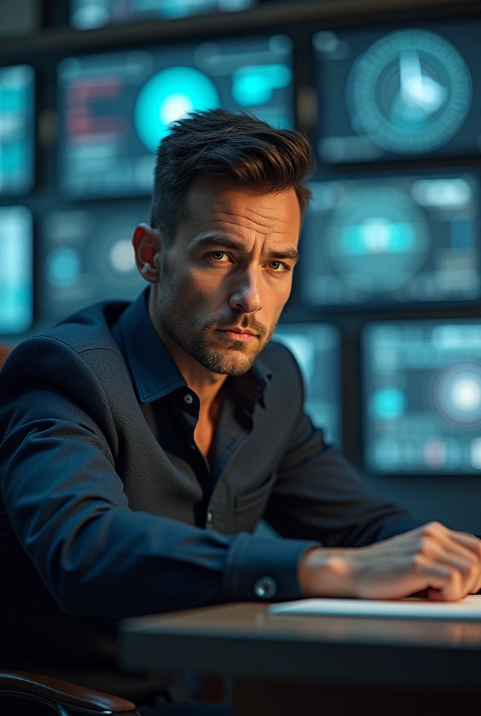 A smart man with technology