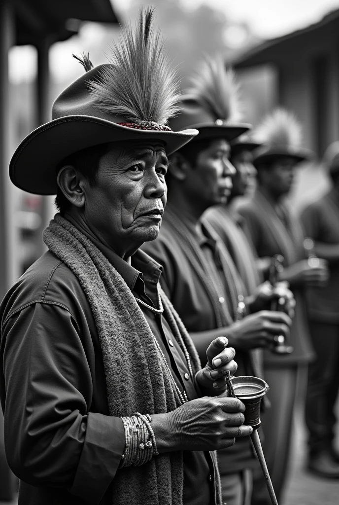 Customs in Venezuela in black and white