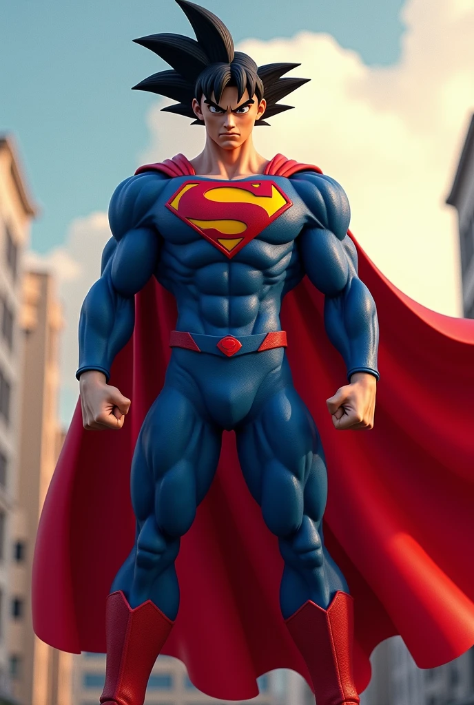 Goku in Superman outfit 
 