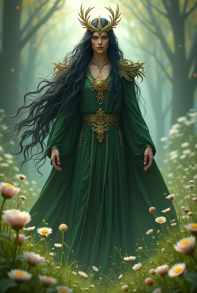 Libralis God of the Meadows, supreme judge of justice and harmony.
He weighs the souls and decisions of mortals, always looking for the perfect balance. Black hair that touches the floor, it's a crown