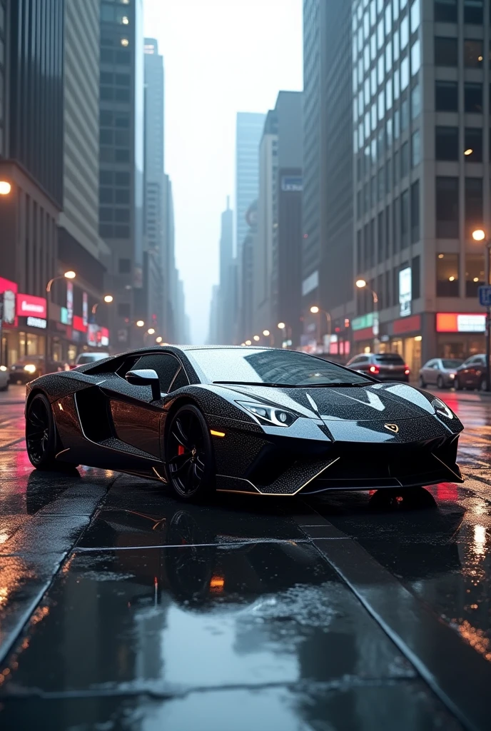 create a black car on the street