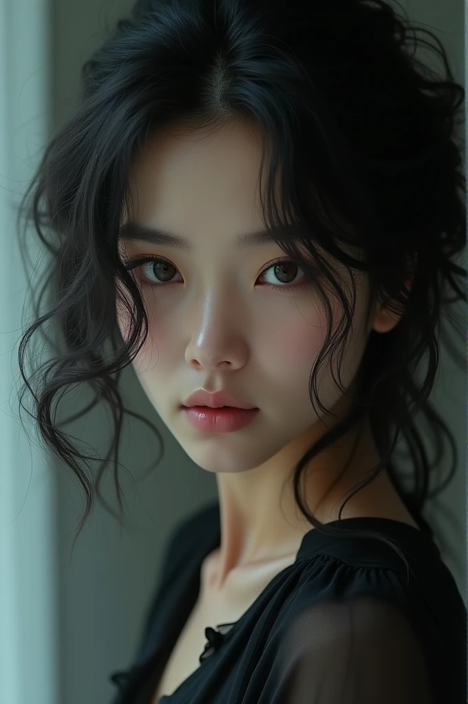  black hair brown eyes 