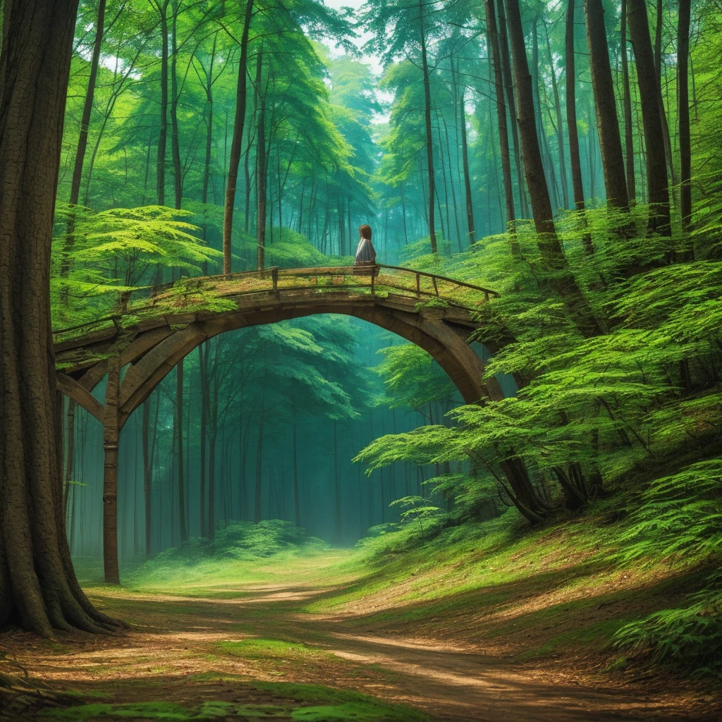 ancient forest, Showcasing extremely detailed and high-quality digital painting techniques.., Reaching 8K resolution. This piece has garnered a lot of attention on the ArtStation website for its sharp focus.., Rich light variations, Highly complex and detailed central composition. Inspired by artists like Lois van Baarle (Reusch), Ilya Kubshinov, And Studio Ghibli, The style of the website is a chibi-kawaii aesthetic with soft, watercolor-like tones...