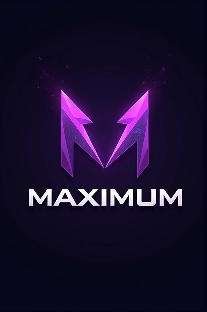 Create a logo for a gaming account store called maximum with the white and purple color palettes