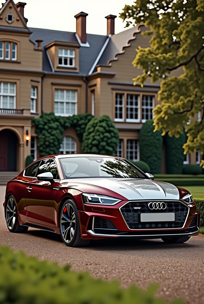 An Audi A5 B8 coupe in the style of Rolls Royce two-tone