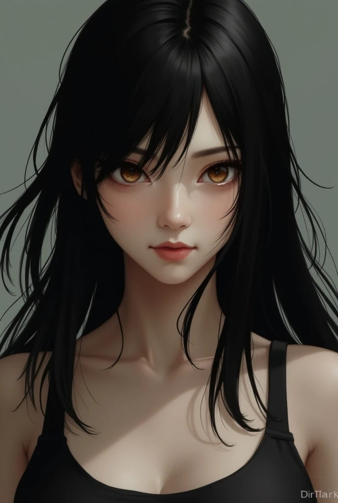 front black hair brown eyes
