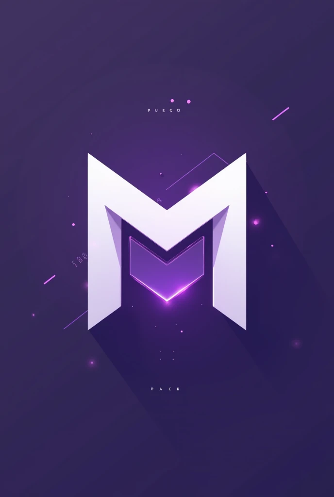 Create a logo for a game account store with the white and purple color palettes WITH THE INITIAL M
