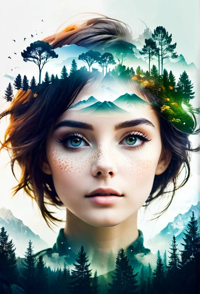Create an image with a double exposure effect.