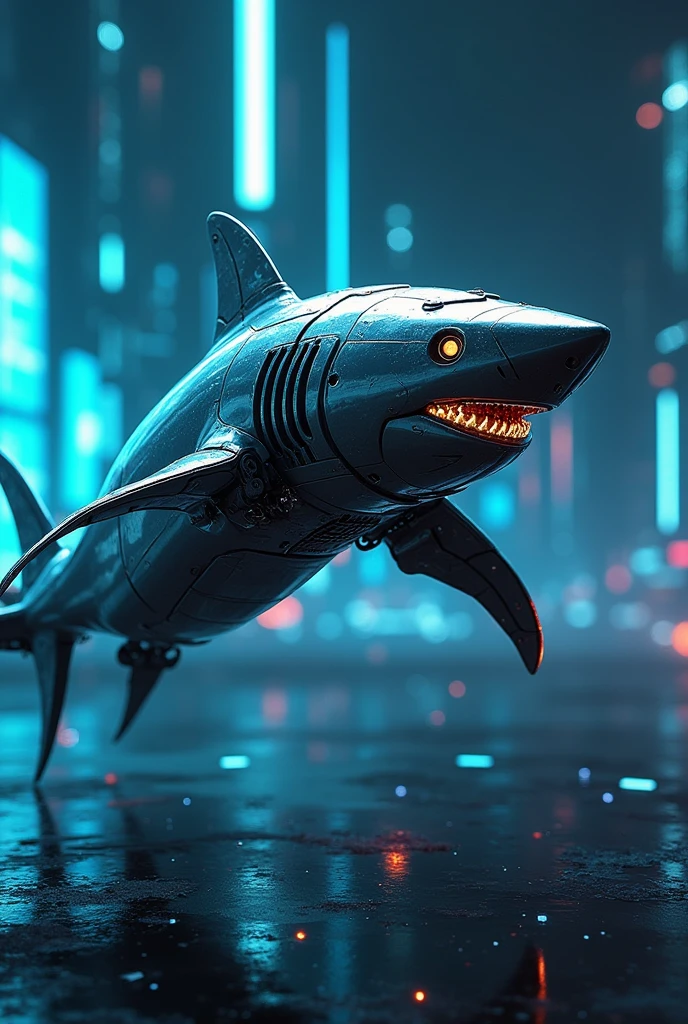 Robotic shark logo
