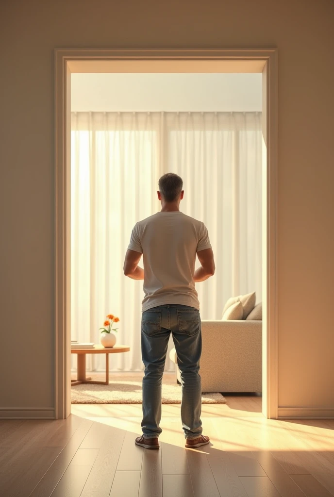 Man imagining having his new house