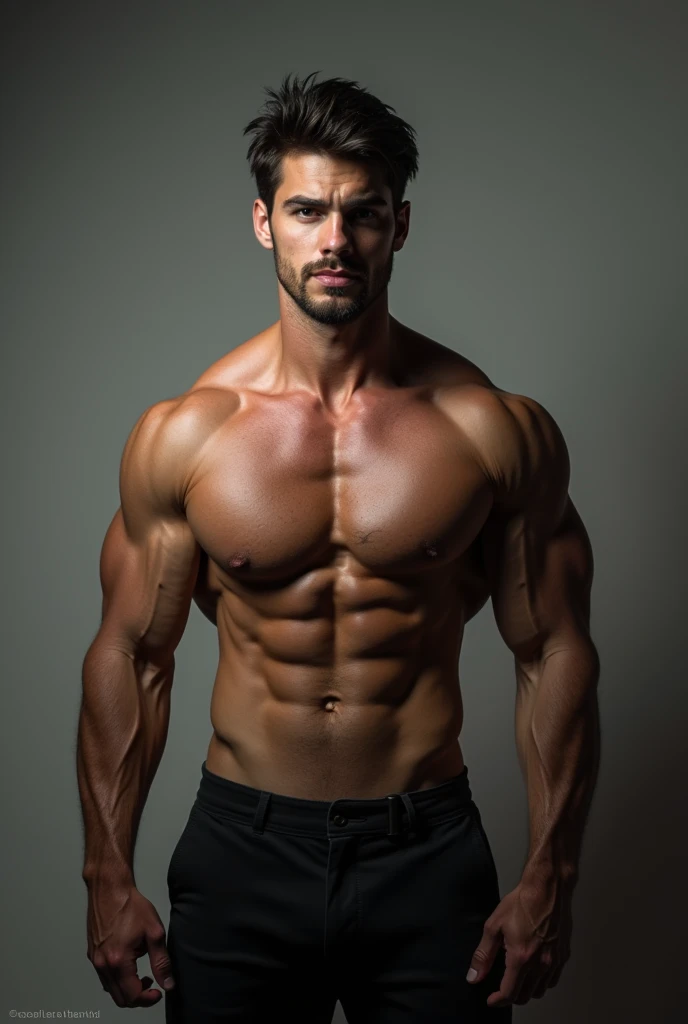 Handsome man with dark muscle